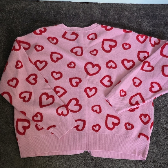 Target Valentines Day Pink and Red Heart Cardigan Sweater - Picture 3 of 8